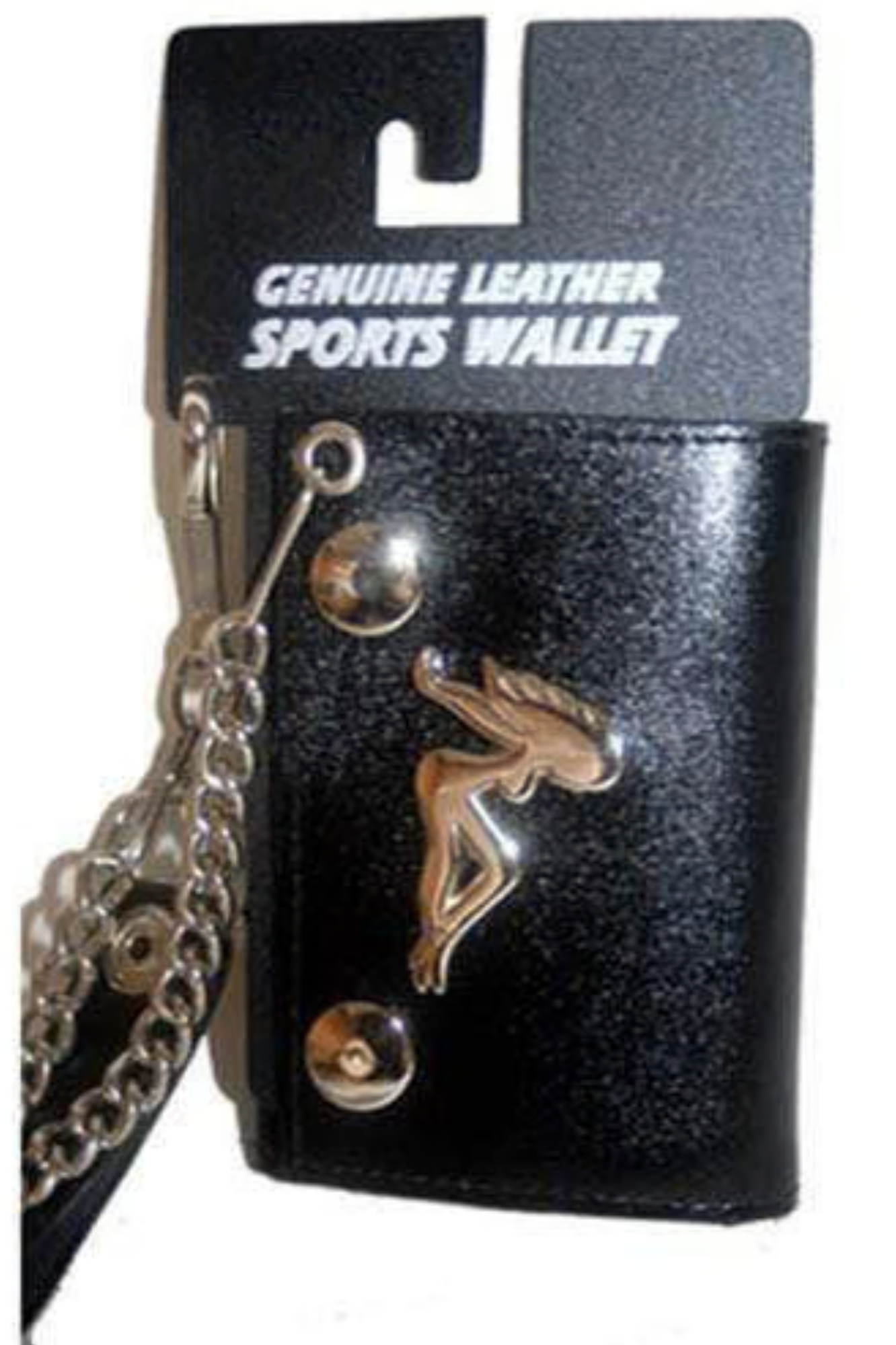 Genuine Leather Biker Wallet Steel Chain Trucker Motorcyclist Novelty Print