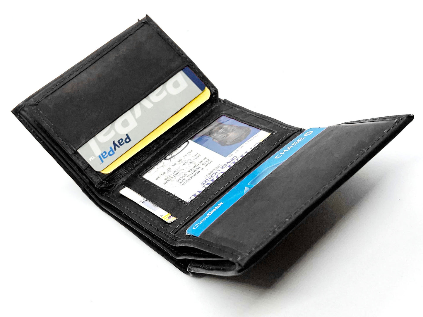 RFID Blocking Men's Trifold Wallet Extra Capacity Multi ID Card Slot Center Flap