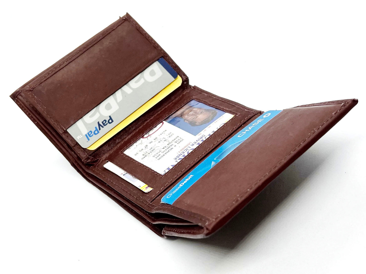 RFID Blocking Men's Trifold Wallet Extra Capacity Multi ID Card Slot Center Flap