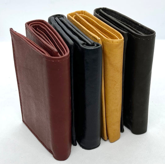 RFID Blocking Men's Trifold Wallet Extra Capacity Multi ID Card Slot Center Flap