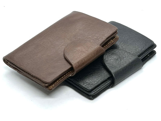 Vintage Leather Key Wallet Keychain Bill Holder Black or Hunter Brown