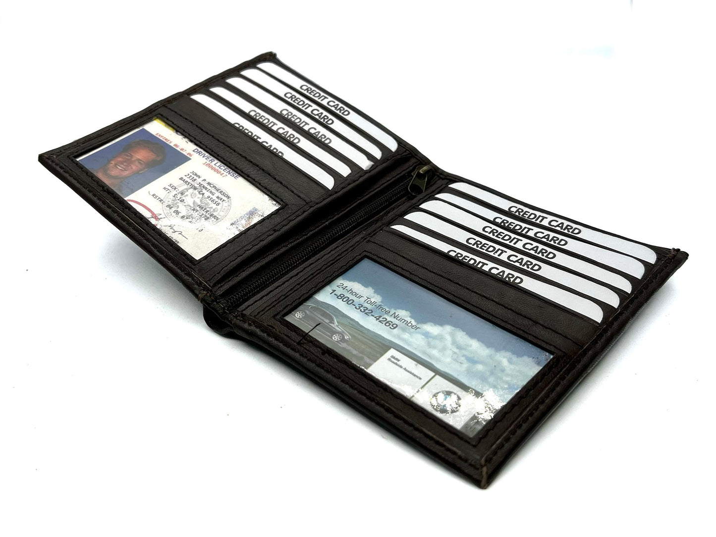 RFID Blocking Genuine Leather Men's European Hipster Bifold Wallet 10 Card 2 ID