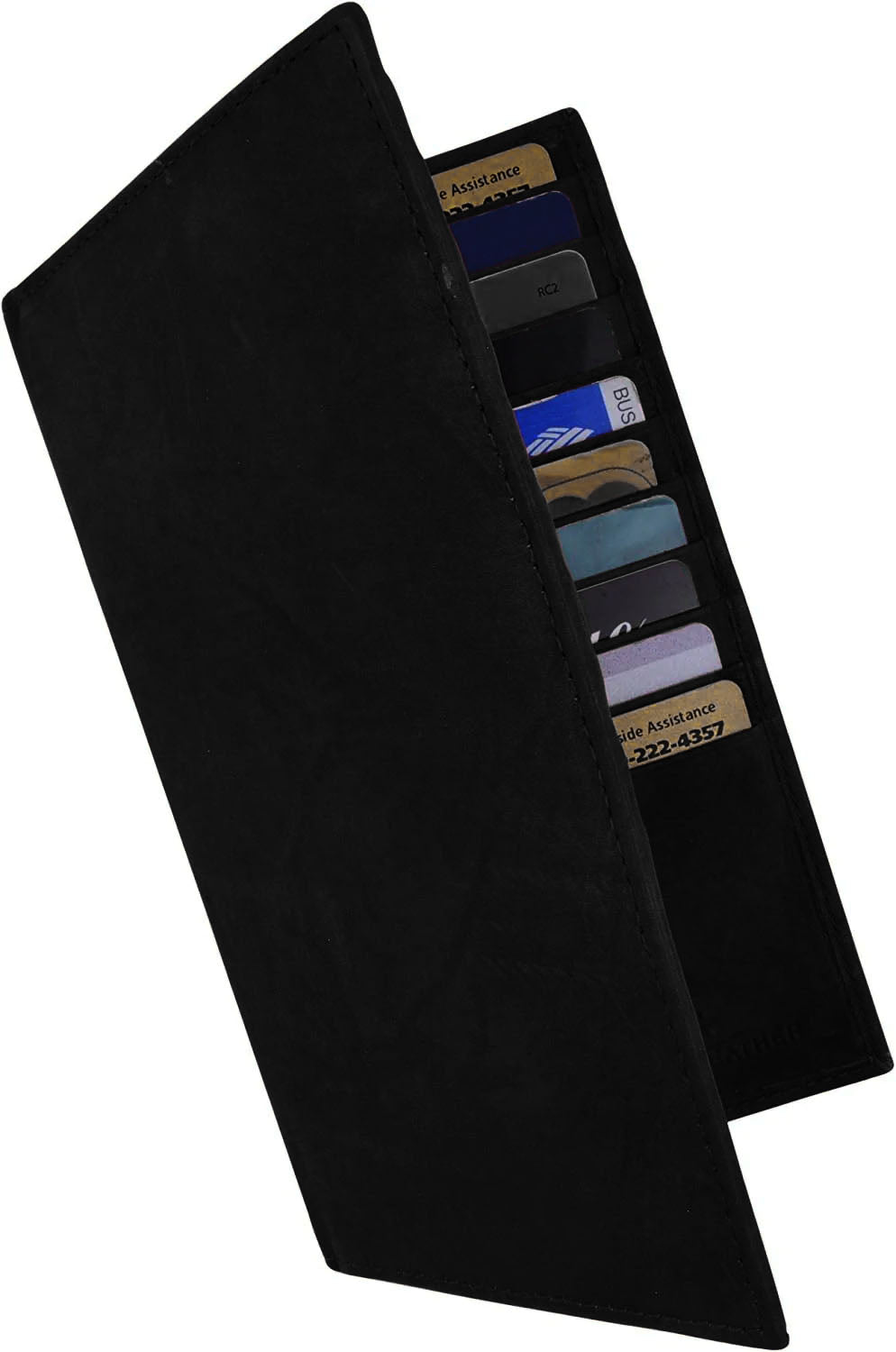 RFID Blocking Leather Checkbook Cover Men's Secretary Wallet 19 Card Holder High Capacity