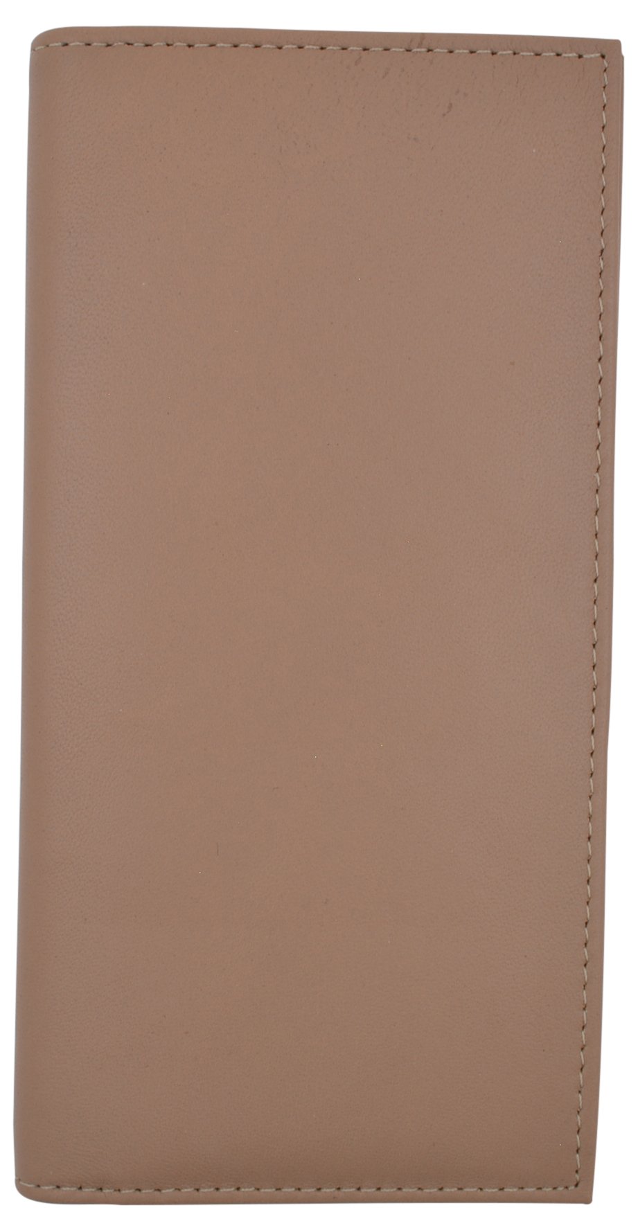 RFID Blocking Genuine Leather Plain Checkbook Cover Holder Thin ID Card Wallet