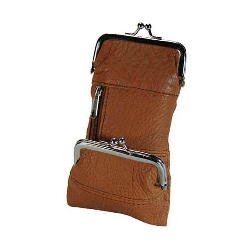 Genuine Leather Cigarette Soft Case Lighter Coin Holder Double Clasp