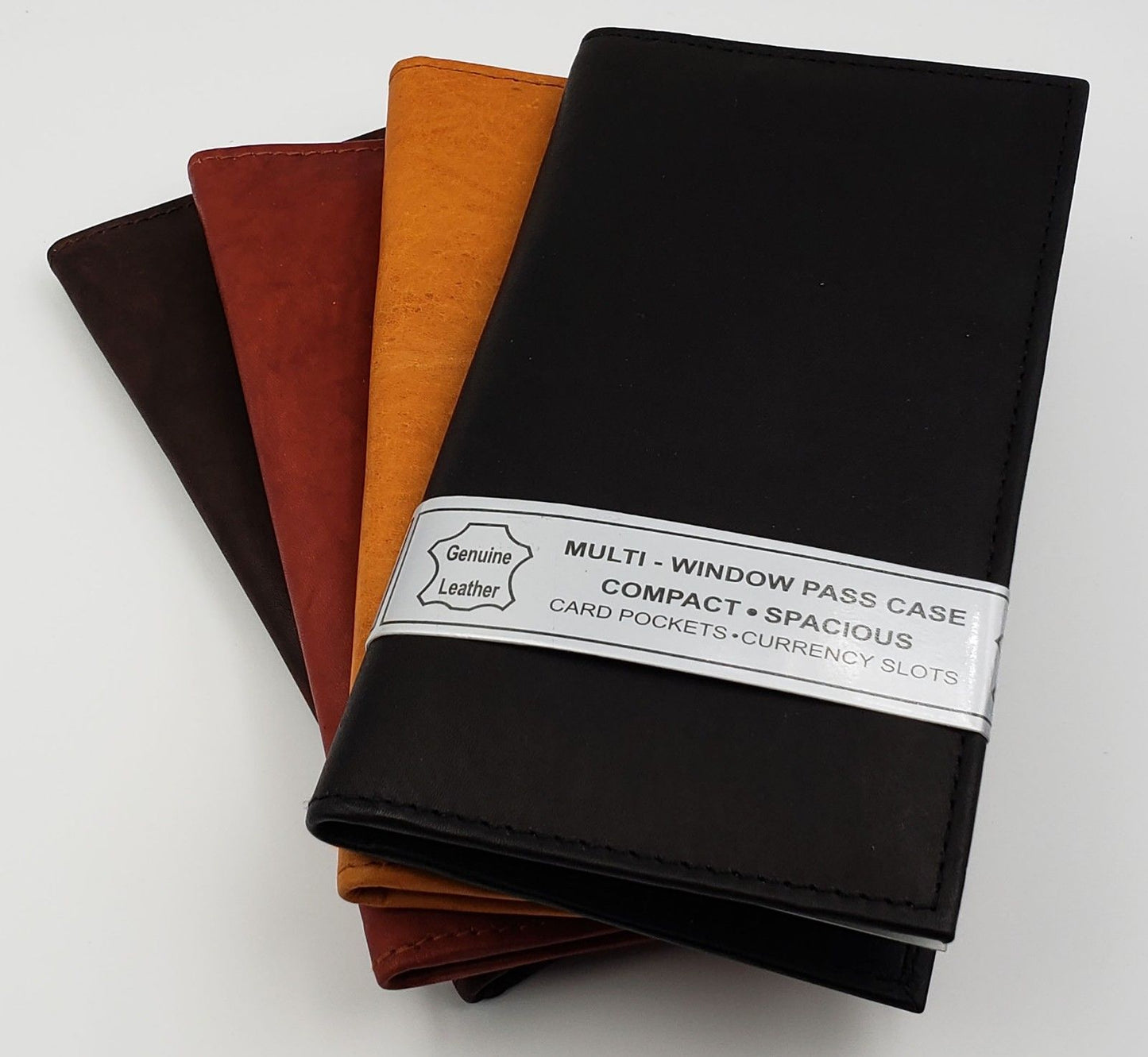 RFID Blocking Genuine Leather Plain Checkbook Cover Holder Thin ID Card Wallet