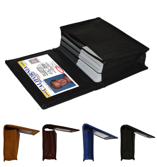 RFID Blocking Genuine Leather ID 18 Credit Cards Holder Card Wallet