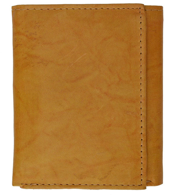 RFID Blocking Men's Trifold Wallet Extra Capacity Multi ID Card Slot Center Flap