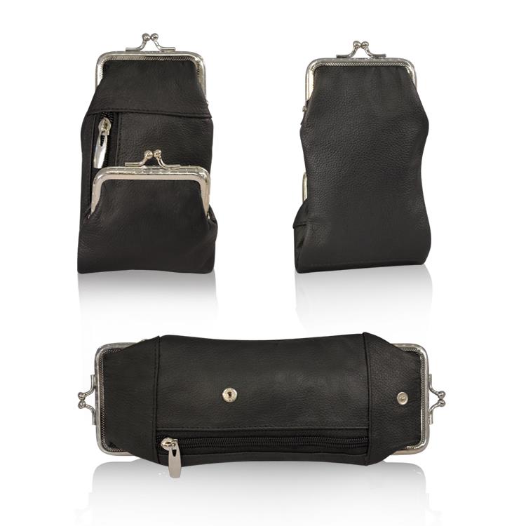 Genuine Leather Cigarette Soft Case Lighter Coin Holder Double Clasp