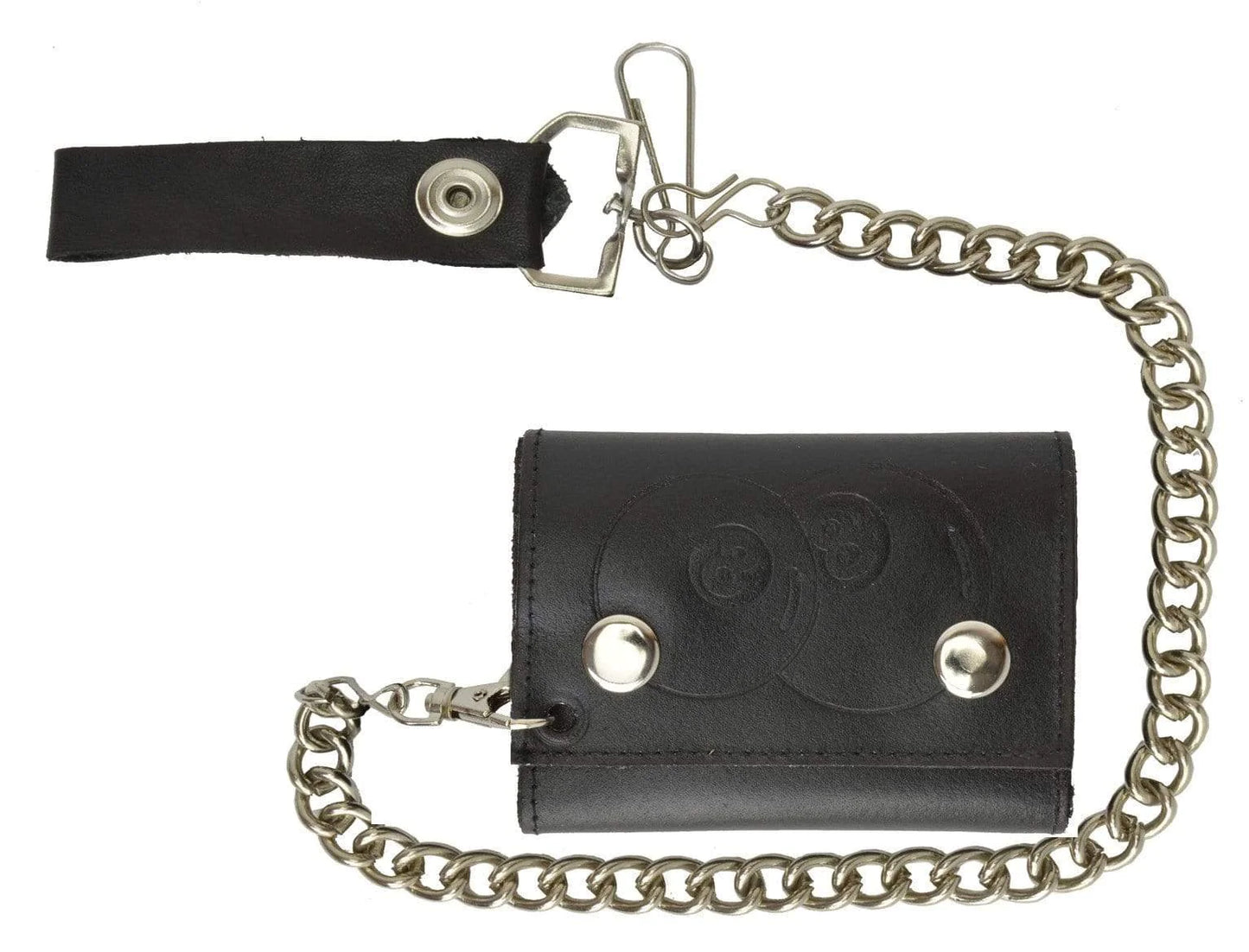 Genuine Leather Biker Wallet Steel Chain Trucker Motorcyclist Novelty Print