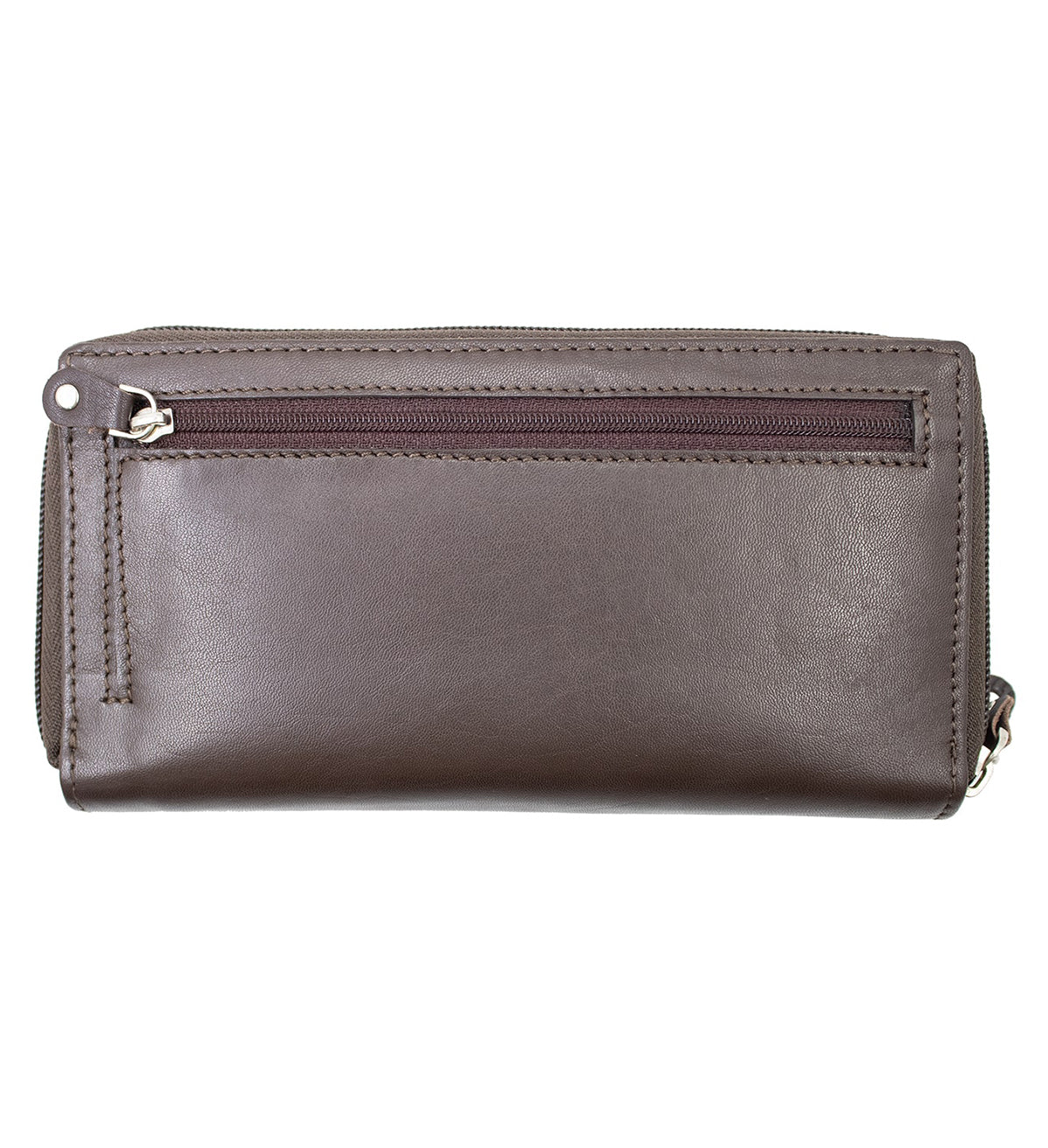 RFID Blocking Leather 2 Zip Wallet Women Credit Card Holder Accordion Organizer Wallet