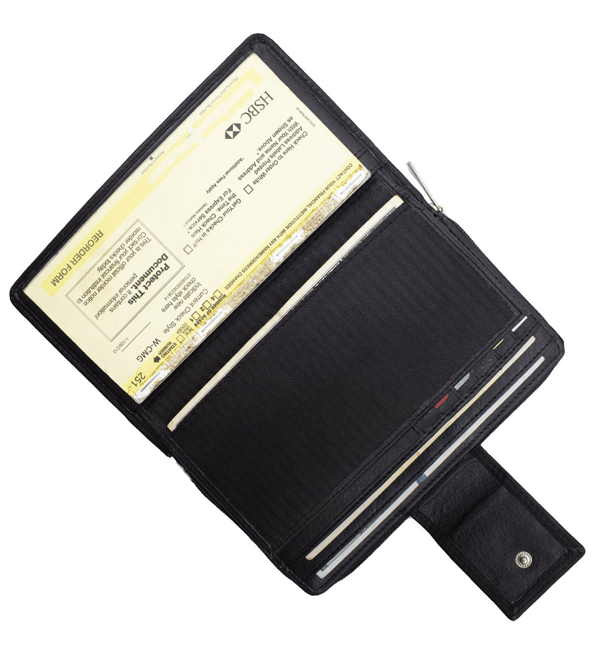 RFID Blocking Leather 2 Zip Wallet for Women Credit Card Holder Strap Closed Organizer Wallet