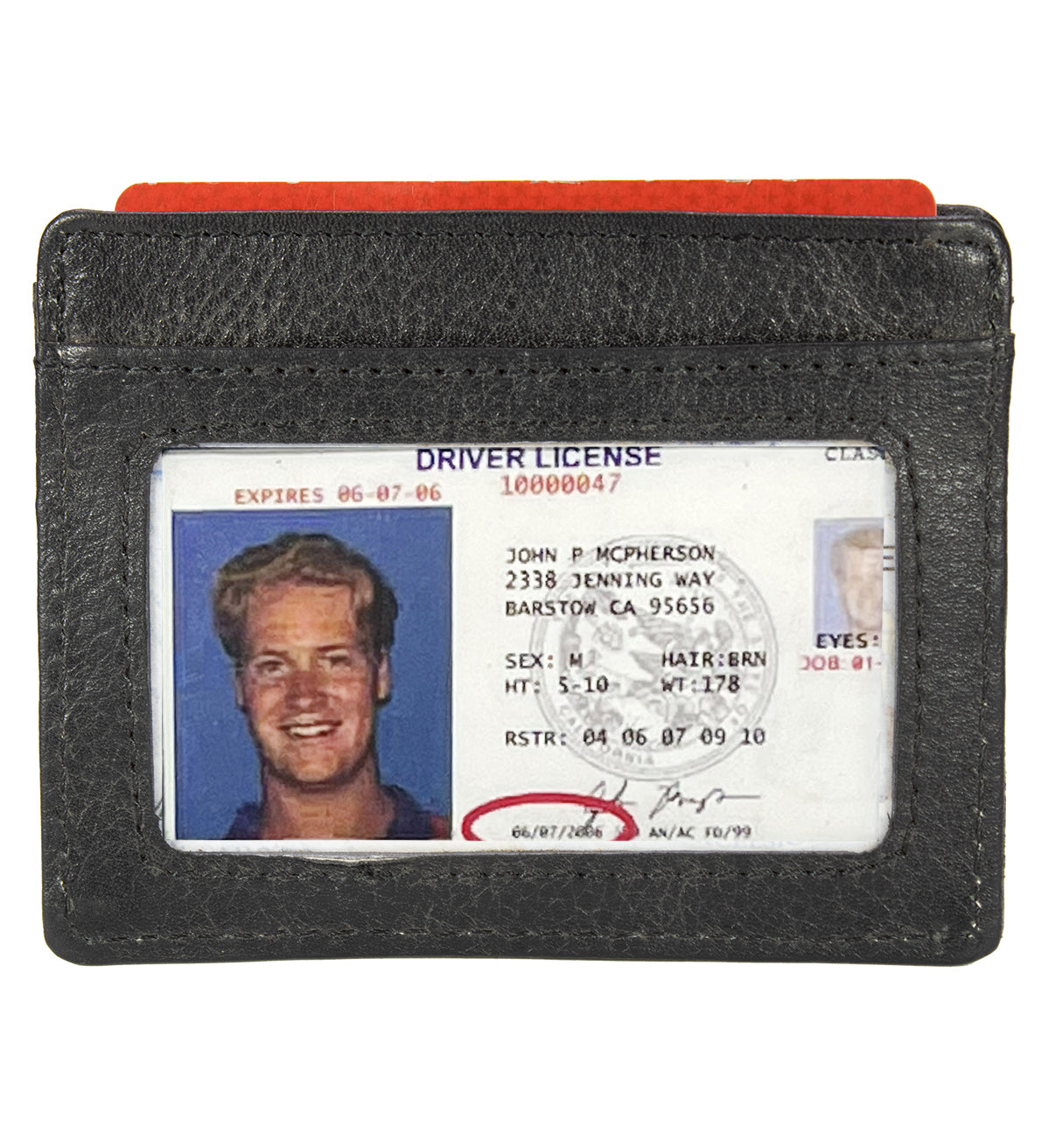 BLACK GENUINE LEATHER MEN'S WALLET ID Credit Card Thin Holder Minimalist Ultra Thin Billfold