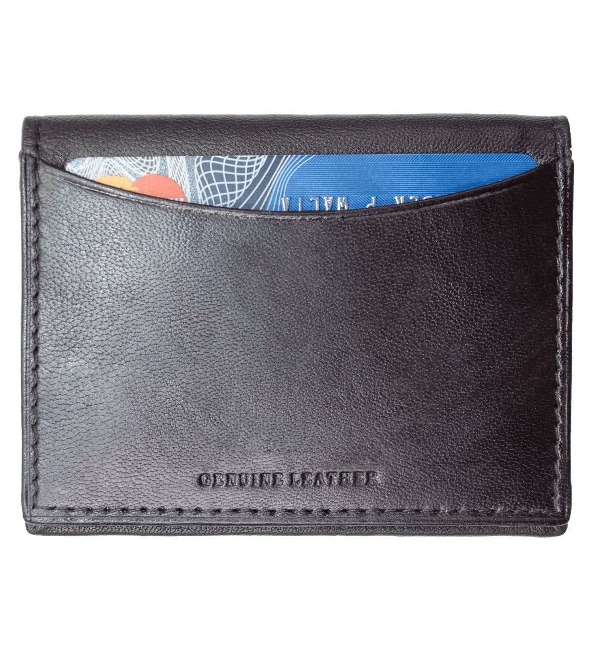 RFID Blocking Men's Genuine Leather 2 License Card Bifold Card Holder Wallet