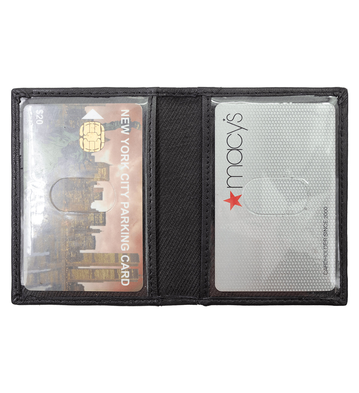 RFID Blocking Men's Genuine Leather 2 License Card Bifold Card Holder Wallet