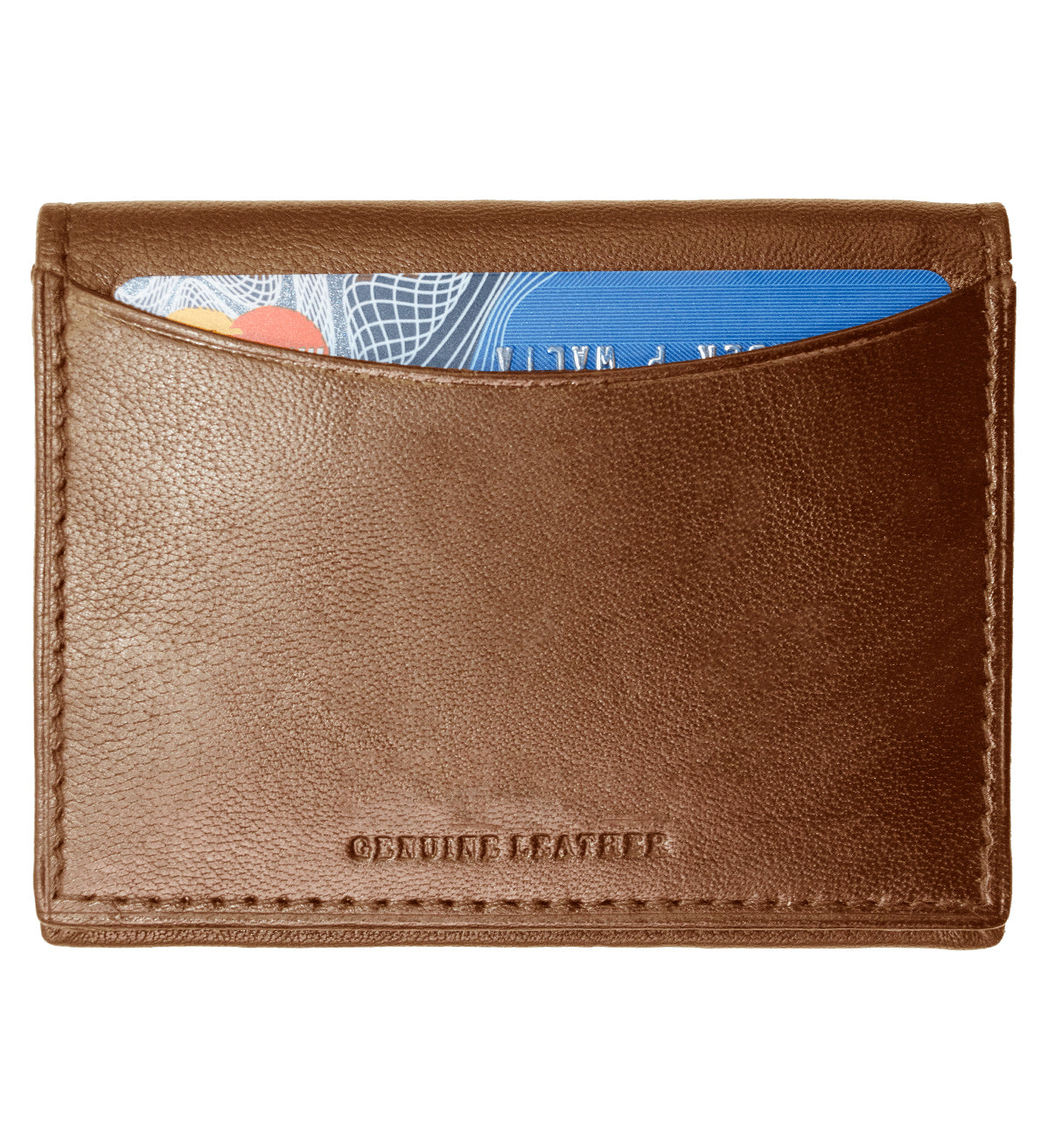 RFID Blocking Men's Genuine Leather 2 License Card Bifold Card Holder Wallet
