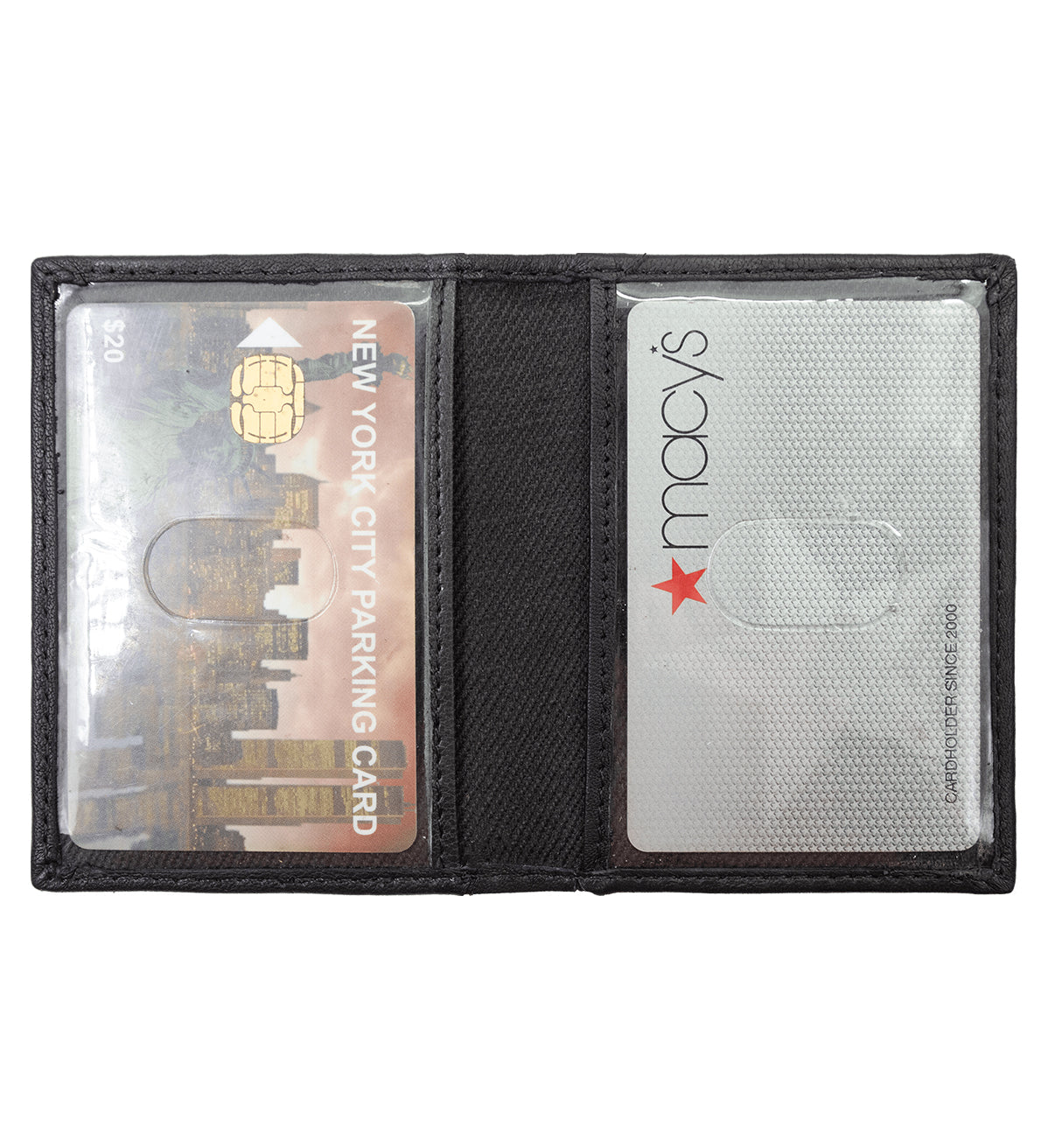 RFID Blocking Men's Genuine Leather 2 License Card Bifold Card Holder Wallet