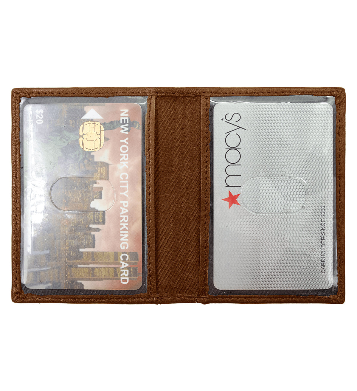 RFID Blocking Men's Genuine Leather 2 License Card Bifold Card Holder Wallet