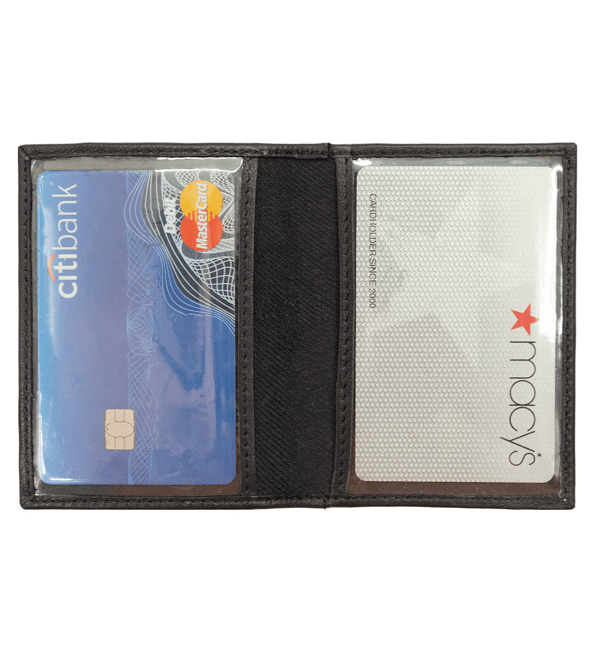 RFID Blocking Men's Genuine Leather 3 License Card Bifold Card Holder Wallet