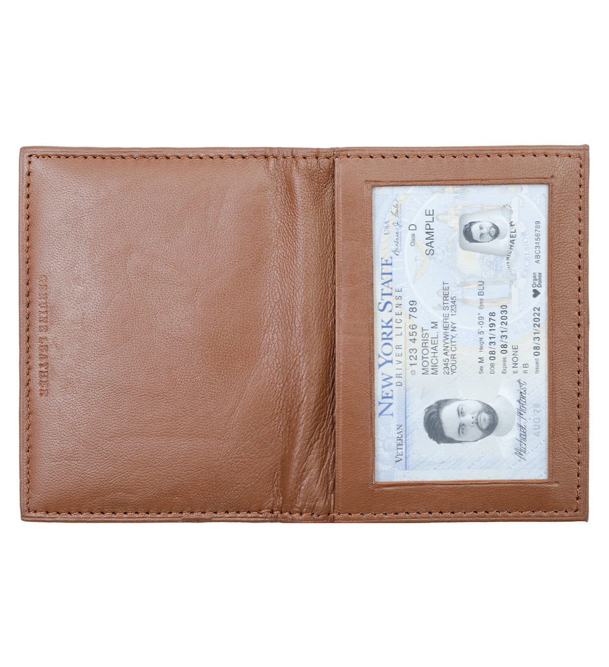 RFID Blocking Men's Genuine Leather 3 License Card Bifold Card Holder Wallet