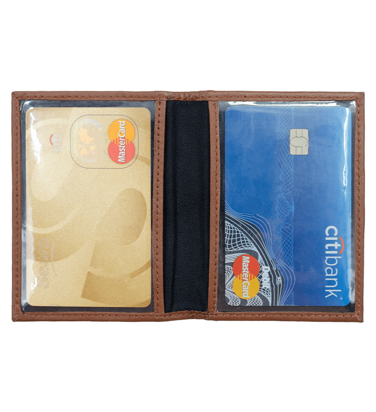 RFID Blocking Men's Genuine Leather 3 License Card Bifold Card Holder Wallet