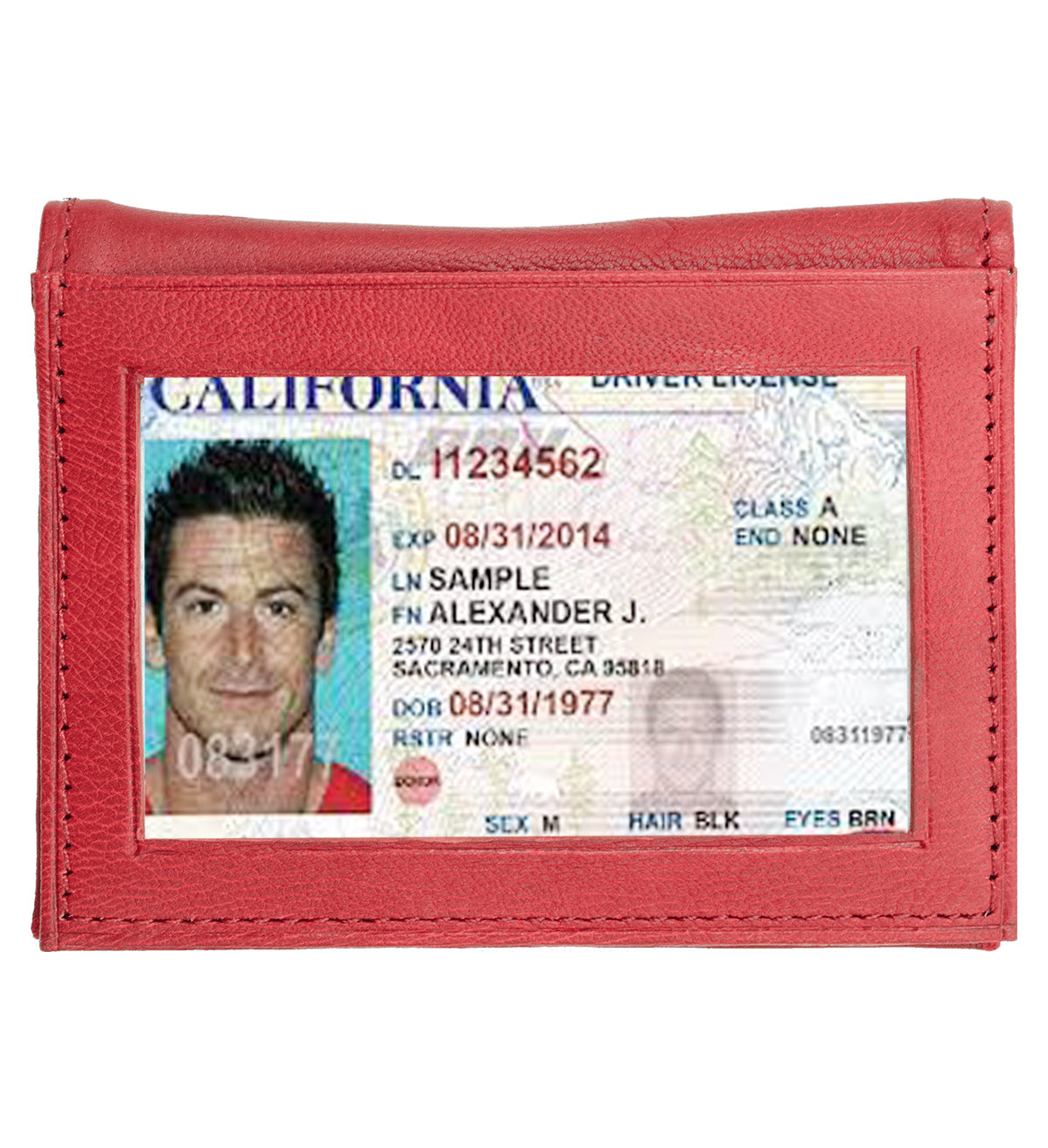 RFID Blocking Men's Genuine Leather 3 License Card Bifold Card Holder Wallet