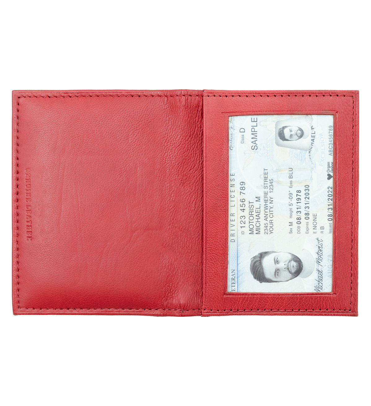 RFID Blocking Men's Genuine Leather 3 License Card Bifold Card Holder Wallet
