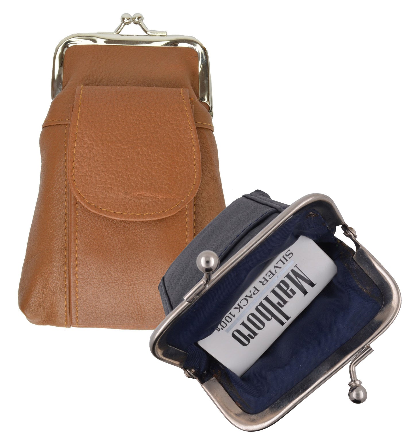 Genuine Leather Cigarette Lighter Hard Case Holder Utility Pocket