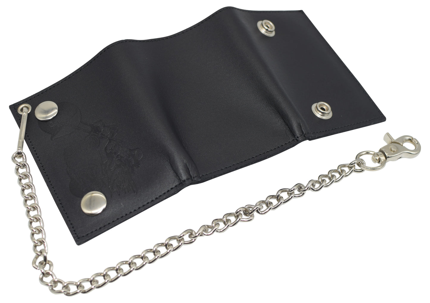 Genuine Leather Biker Wallet Steel Chain Trucker Motorcyclist Novelty Print