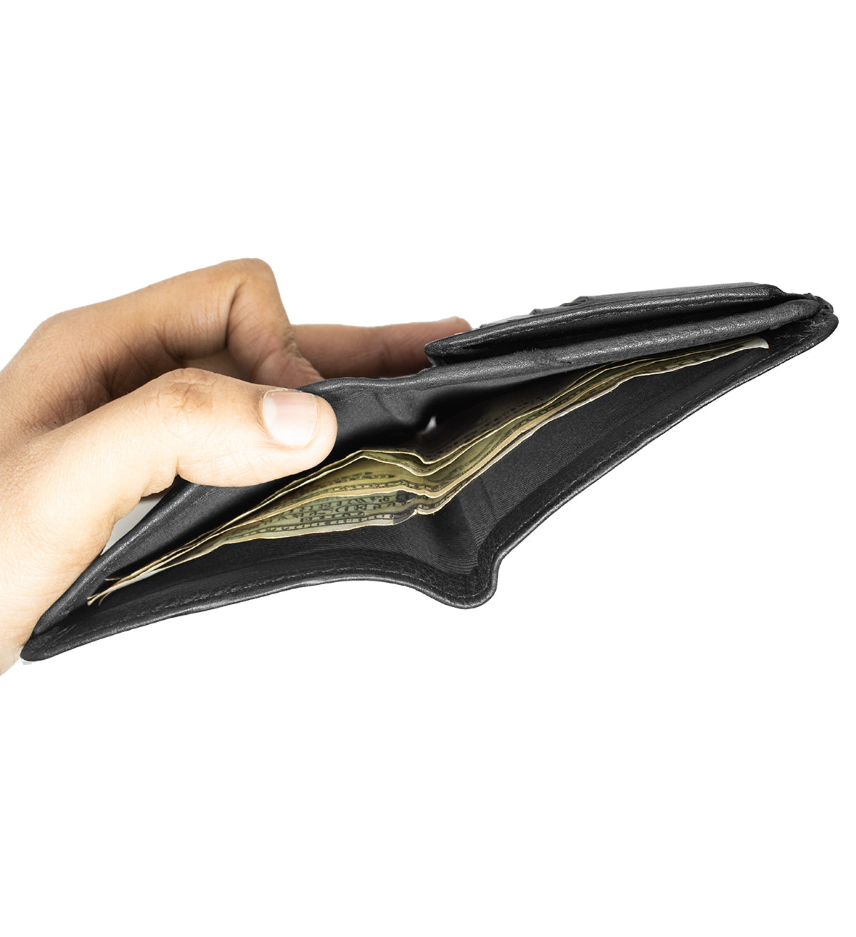 RFID Blocking Black Leather Men's Conceal Carry License Wallet Shield Badge Holder