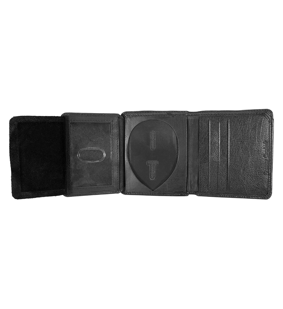 RFID Blocking Black Leather Men's Conceal Carry License Wallet Shield Badge Holder