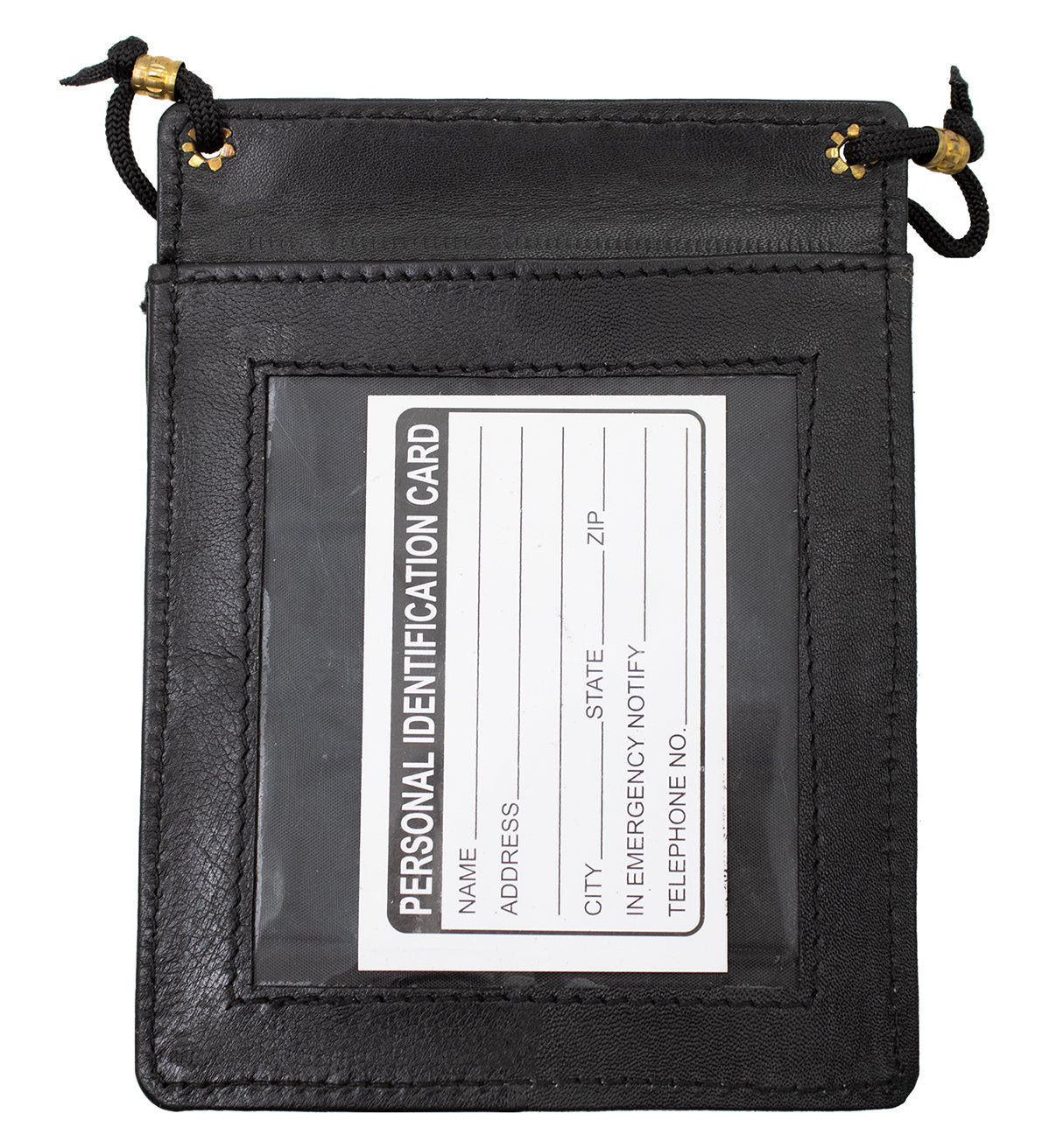 RFID Blocking Genuine Leather Passport Holder Credit Card Organizer with Lanyard Neck Strap