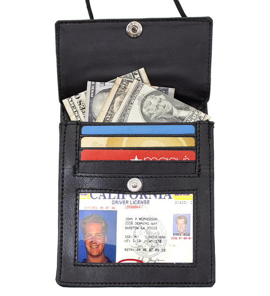 RFID Blocking Passport ID Credit Card Holder with Lanyard Card Organizer