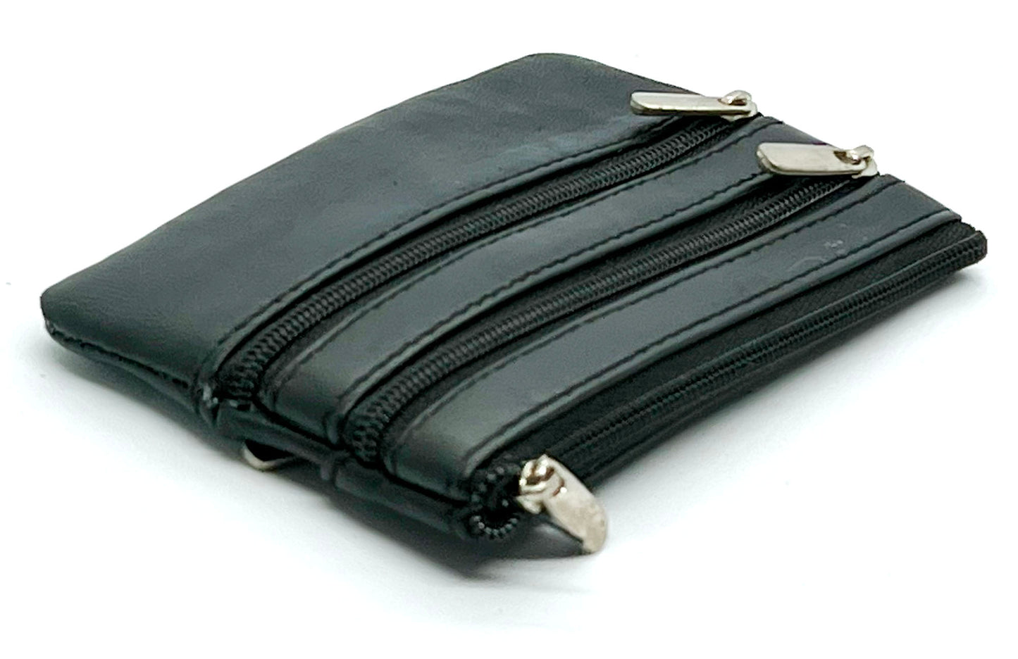 Genuine Leather Coin Purse ID Credit Card Holder Keychain Key Ring
