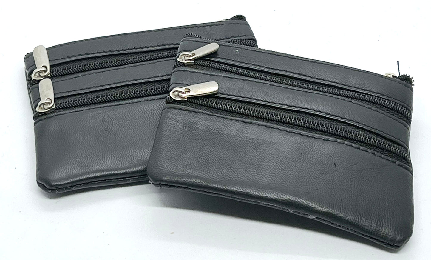 Genuine Leather Coin Purse ID Credit Card Holder Keychain Key Ring