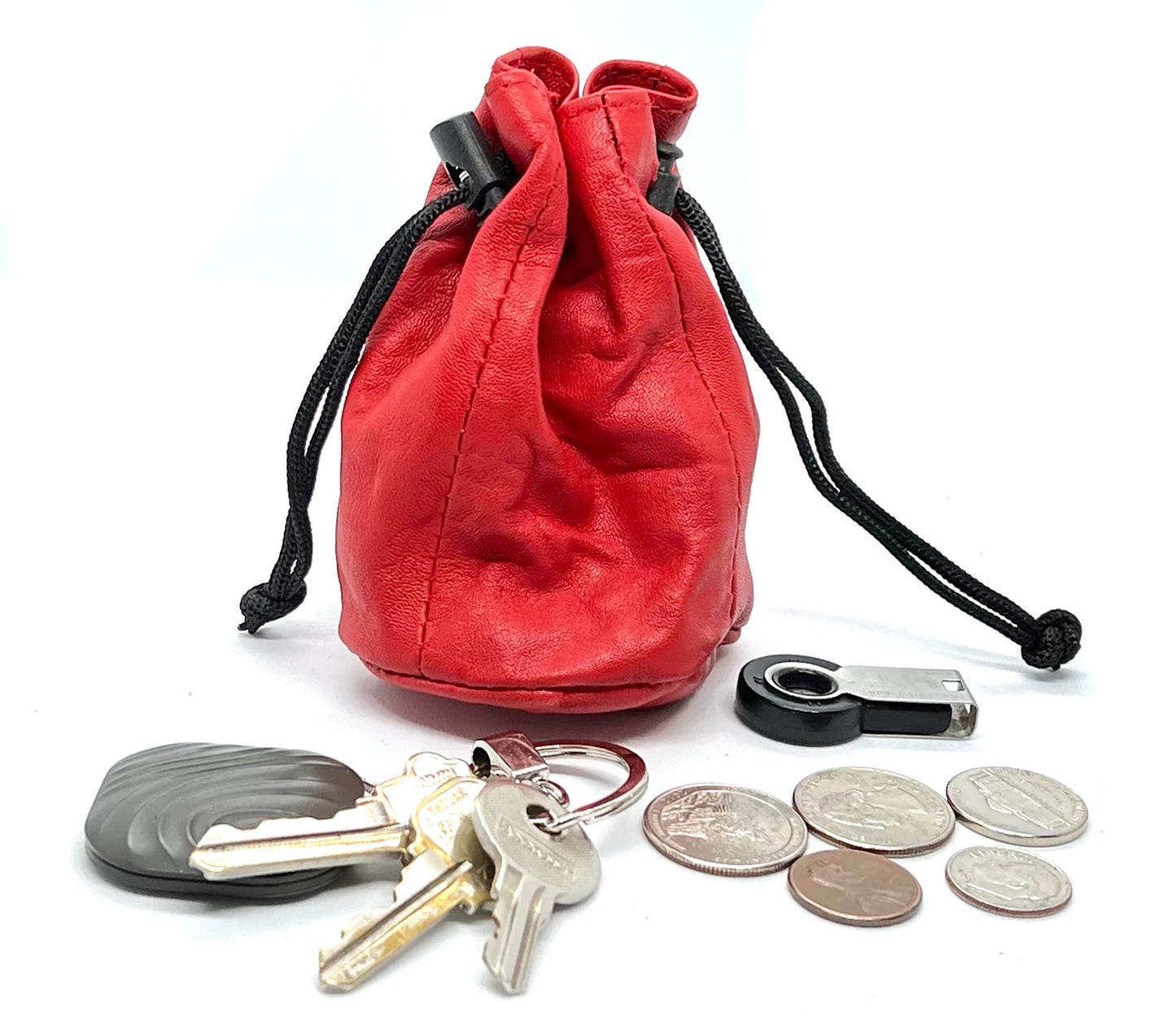 Genuine Leather Soft Coin Purse Change Holder Mini Utility Bag