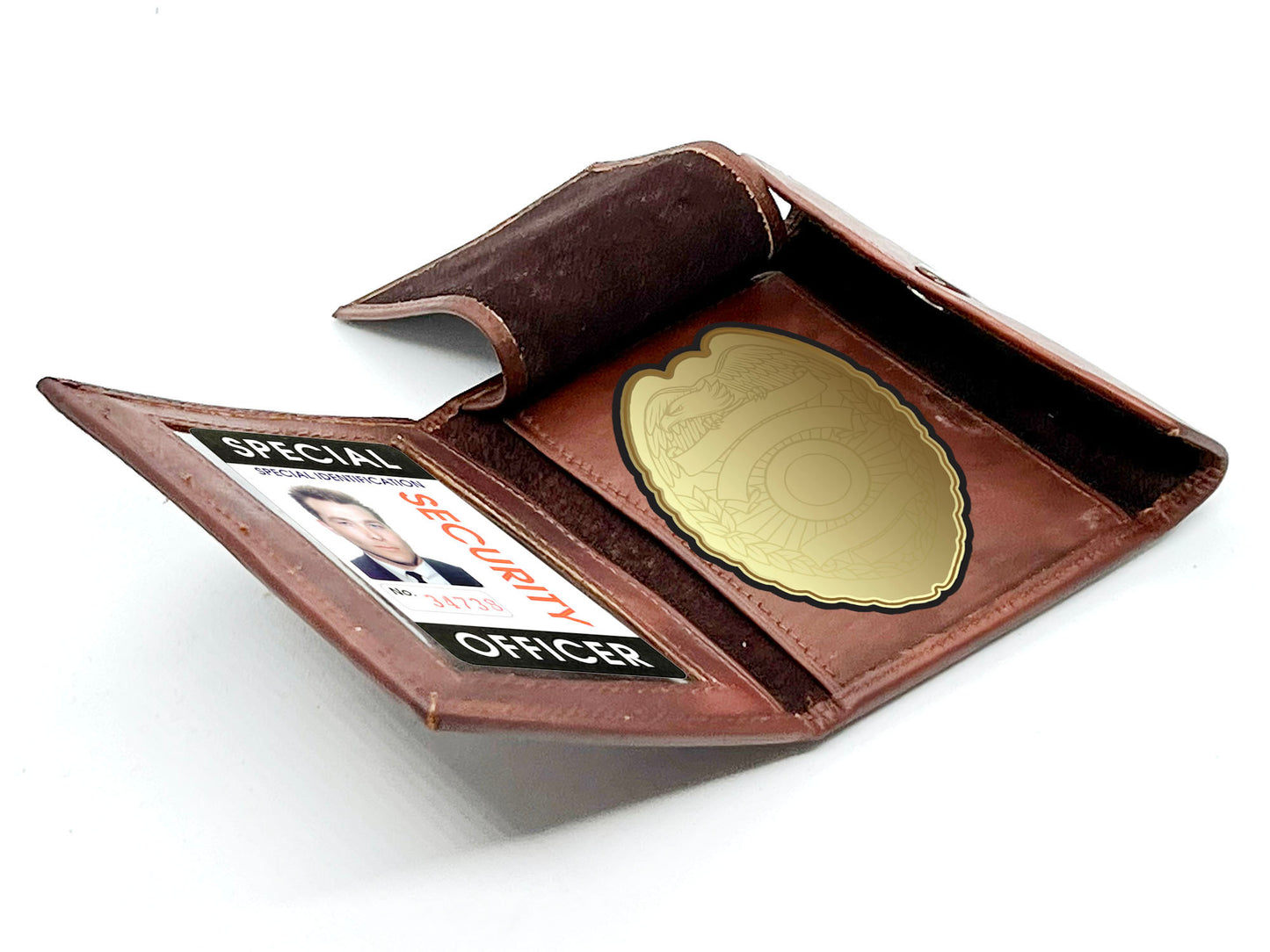 RFID Blocking Black Leather Men's Conceal Carry Badge Wallet License Universal Shield