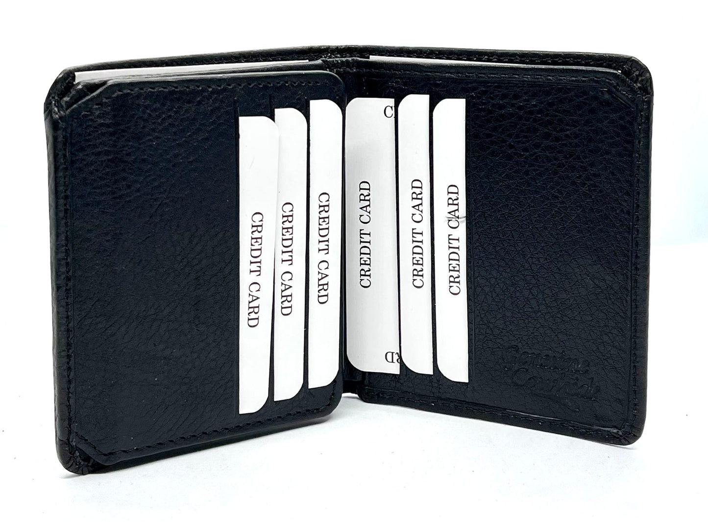 RFID Blocking Black Leather Men's Conceal Carry Badge Wallet License Security 12 Point Star Shield badge
