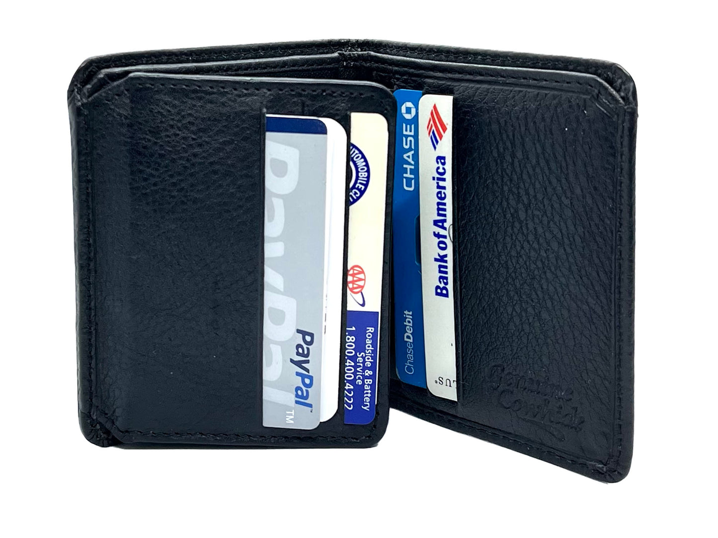 RFID Blocking Black Leather Men's Conceal Carry Badge Wallet License Security 12 Point Star Shield badge