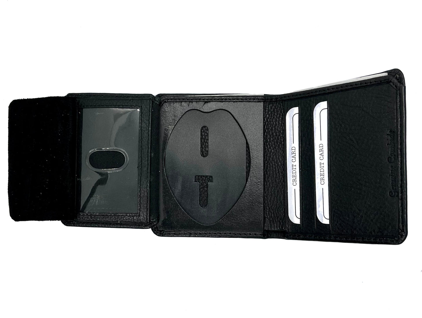 RFID Blocking Heart Shield Badge Credit Card ID Holder Bifold Men's Wallet