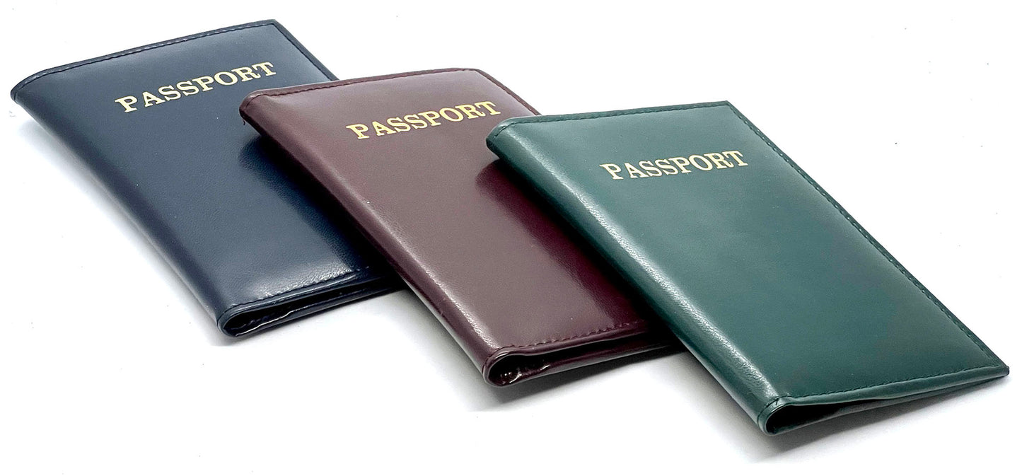 Genuine Leather Passport Cover Travel Document Holder ID Card Wallet