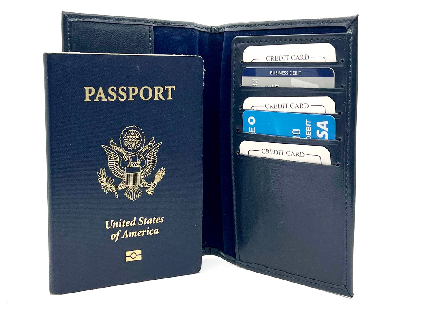 Genuine Leather Passport Cover Travel Document Holder ID Card Wallet