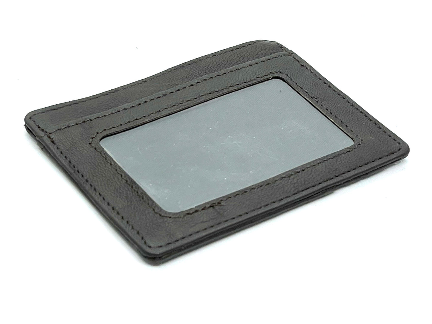 RFID Blocking Hunter Brown Men's Slim Vintage Genuine Leather Front Pocket Wallet Thin Card Holder