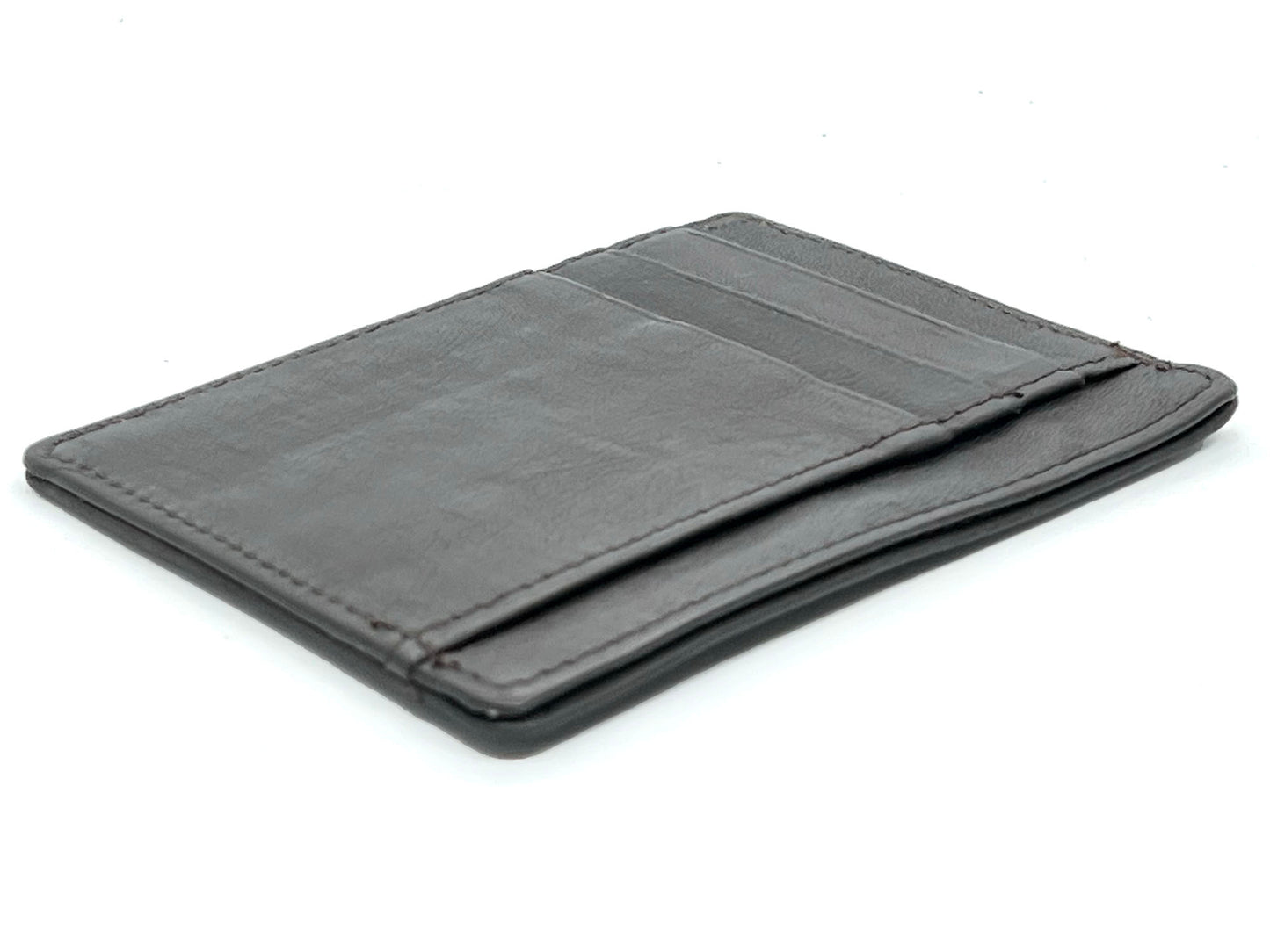 RFID Blocking Hunter Brown Men's Slim Vintage Genuine Leather Front Pocket Wallet Thin Card Holder