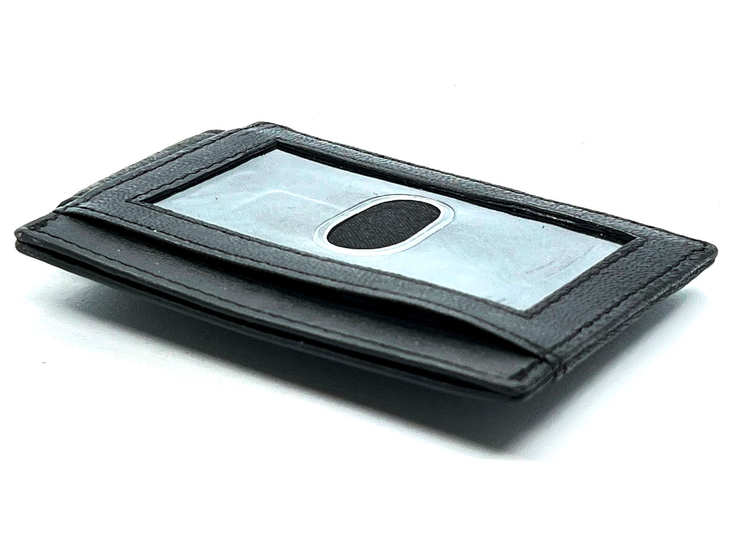 RFID Blocking Genuine Leather Men's Wallet Thin Magnetic Money Clip Front Pocket
