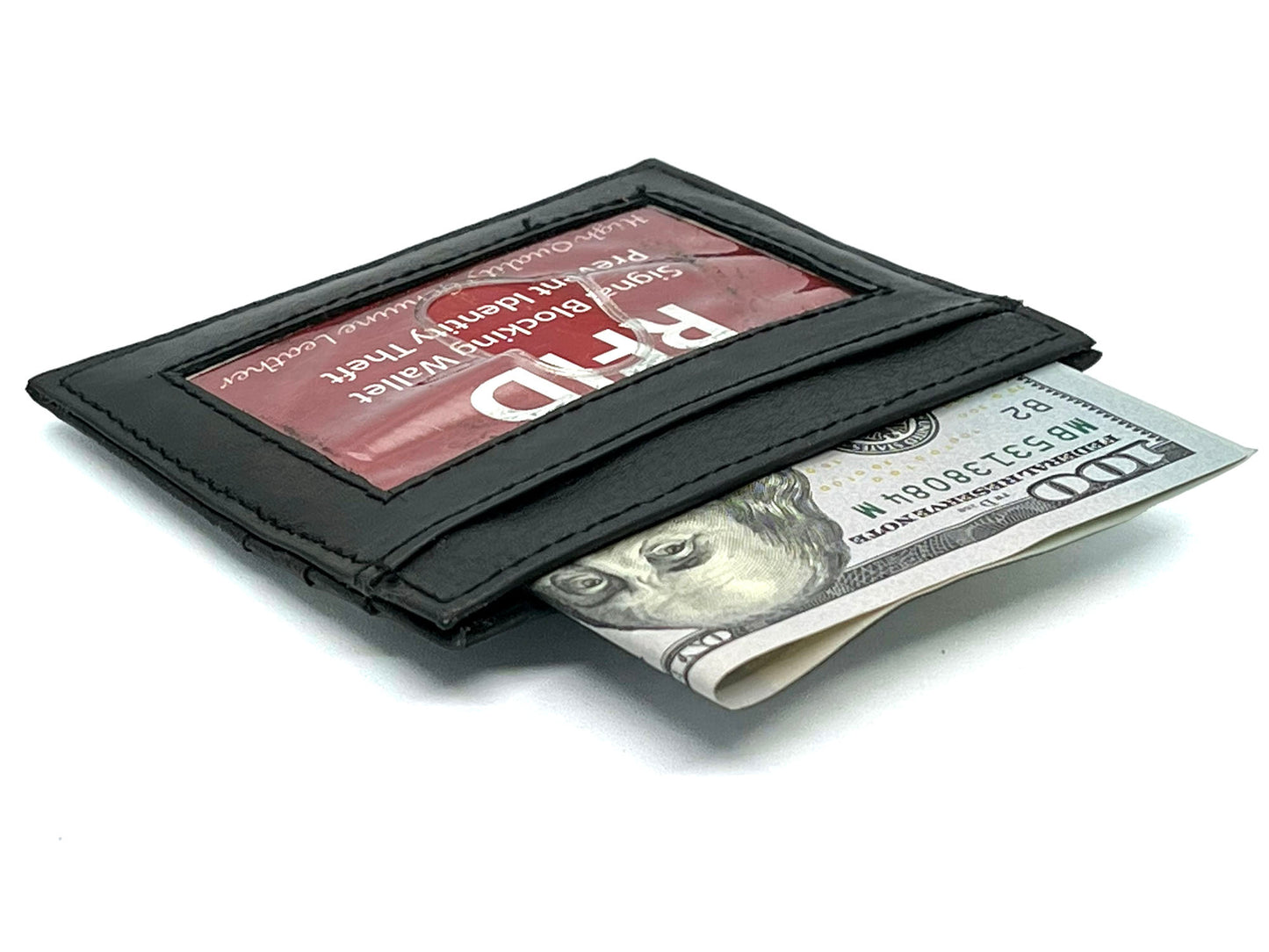 Genuine Leather Slim Wallet Credit Card Case Sleeve Minimalist Front Pocket ID Holder