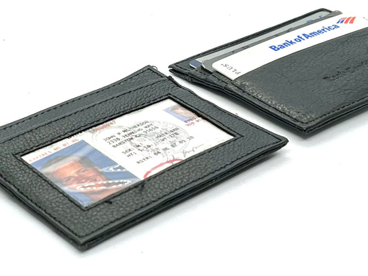 Genuine Leather Slim Wallet Credit Card Case Sleeve Minimalist Front Pocket ID Holder