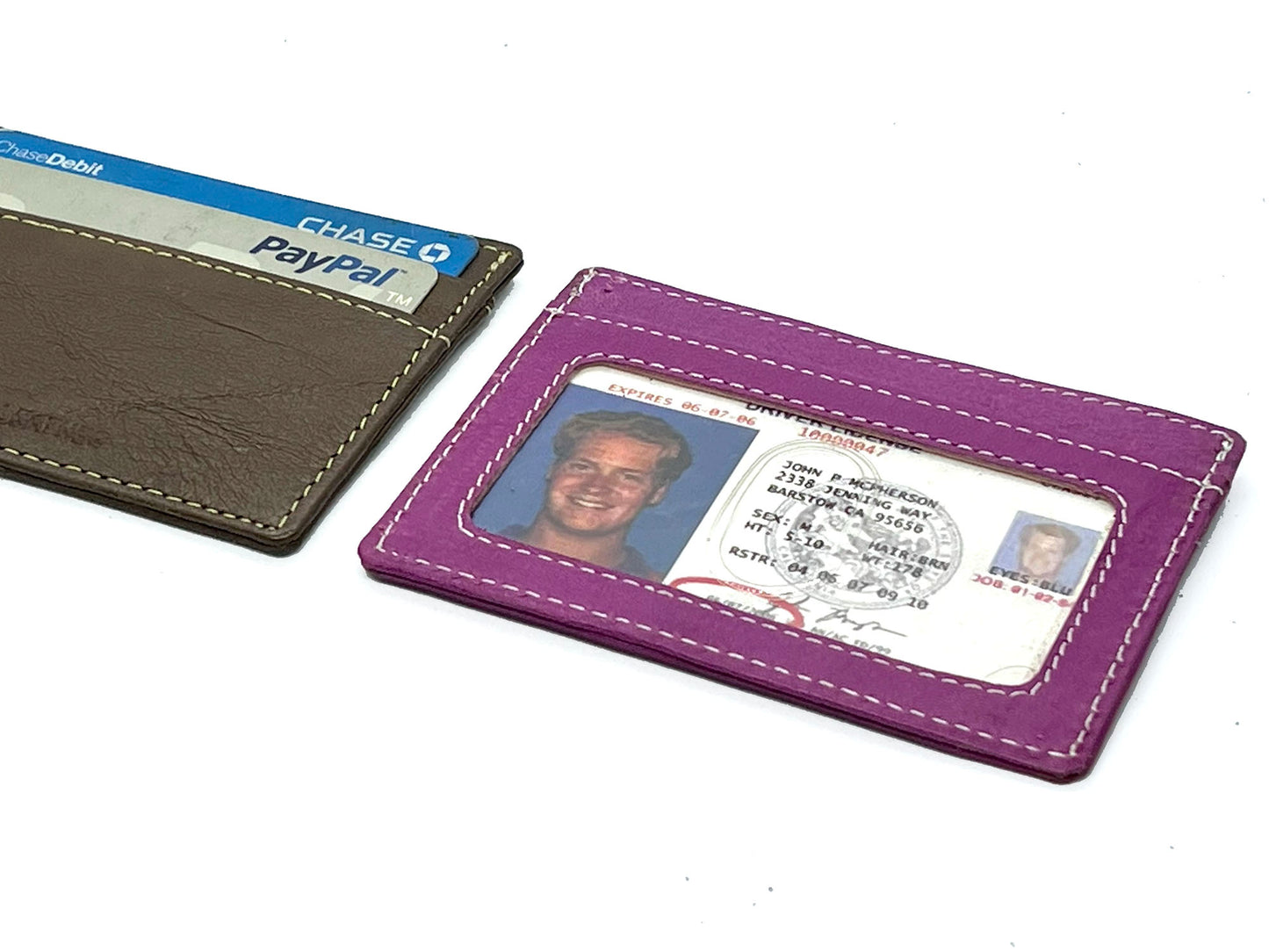Genuine Leather Slim Wallet 2 Credit Card Case Sleeve Minimalist Front Pocket ID Holder