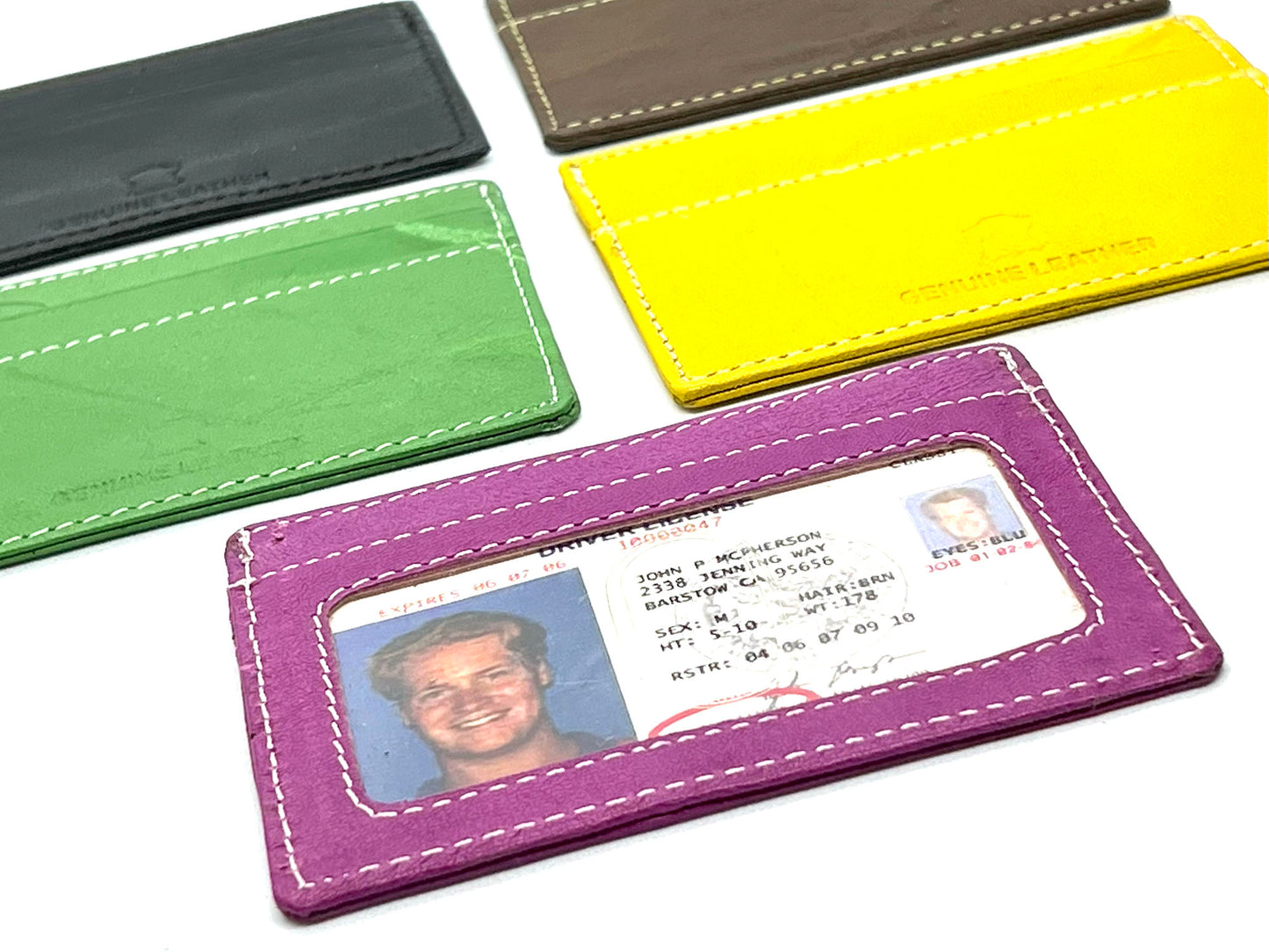 Genuine Leather Slim Wallet 2 Credit Card Case Sleeve Minimalist Front Pocket ID Holder