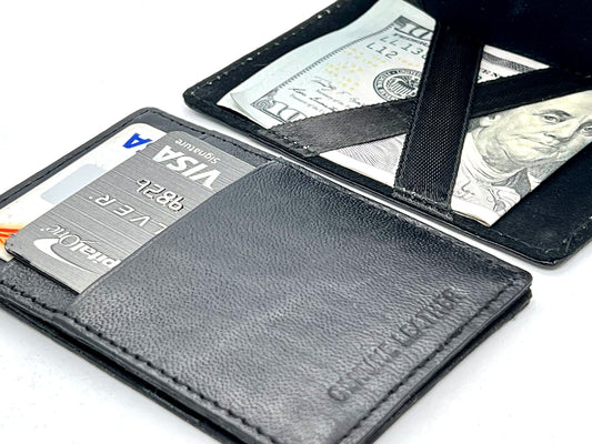 Genuine Leather Magic Wallet Slim Card Holder Novelty Gift